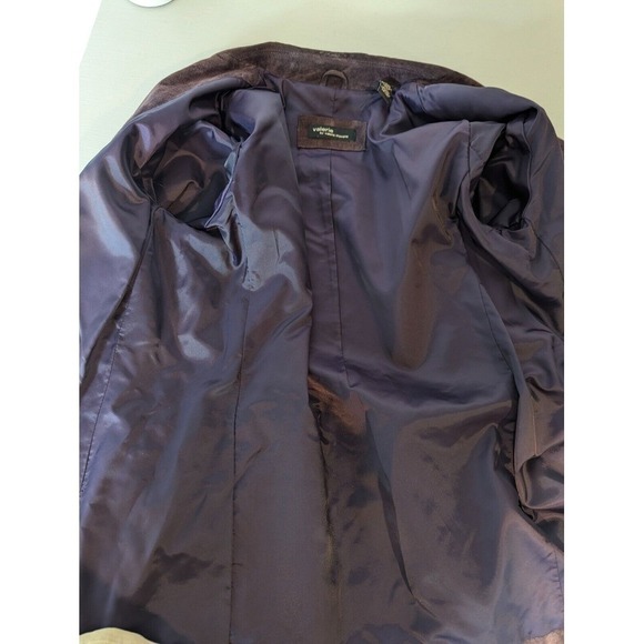 Valerie by Valerie Stevens Leather Jacket Purple Suede Retro Outdoor Size Small - Picture 4 of 13